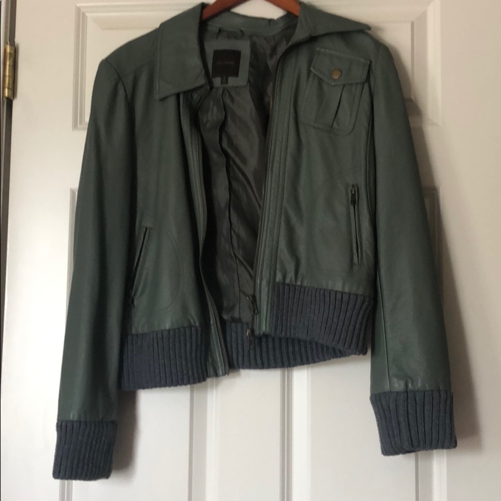 cropped leather jacket